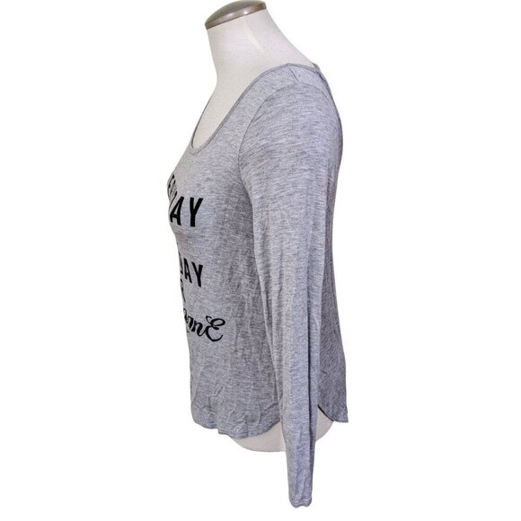 Womens Long Sleeve T Shirt Size Small Gray Every Day Is A Good Day For Champagne - Picture 5 of 7